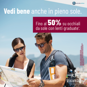 Sconto fino al 50% su occhiali da sole con lenti graduate