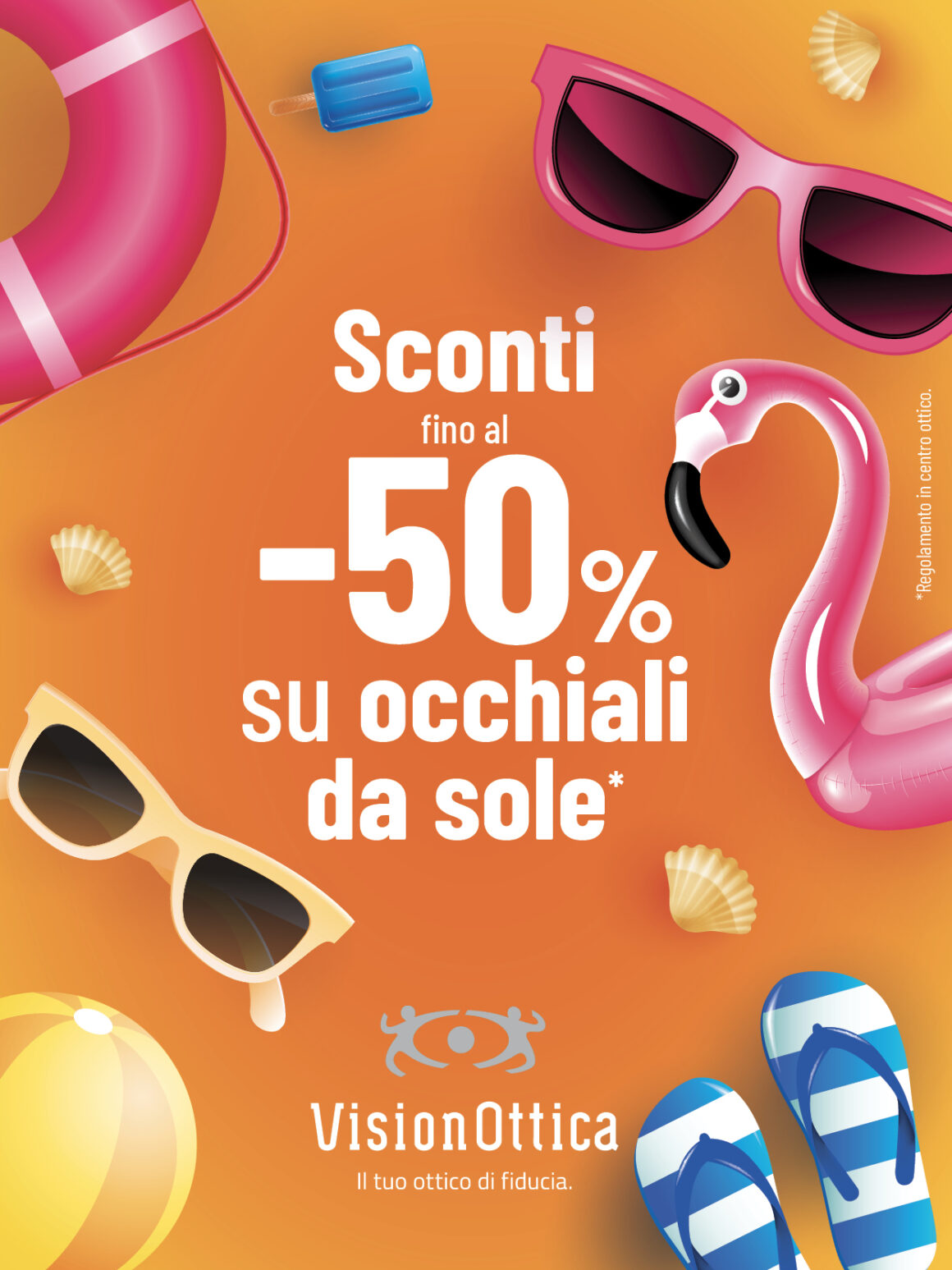 Sconti fino al 50% sugli occhiali da sole.